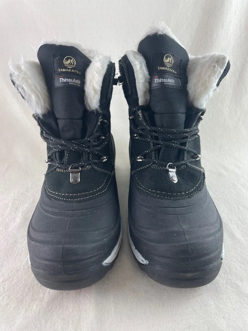 Tamarack Thinsulate Black Winter Boots with Faux Fur Trim Size 9